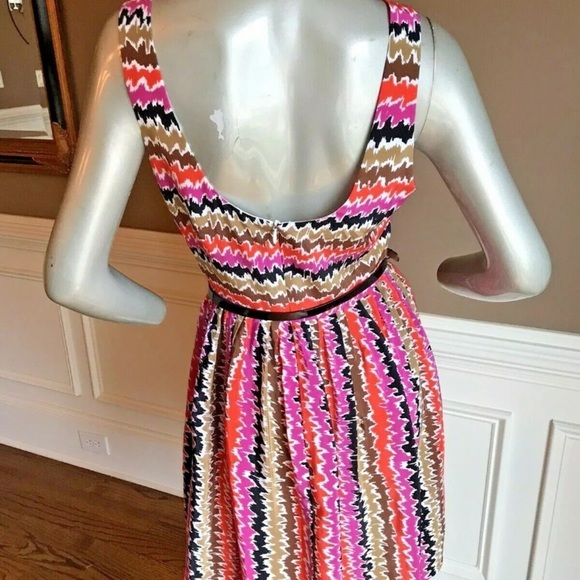 TRINA TURK Striped Sleeveless Silk Dress Sz 6 - Picture 4 of 4